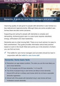 Dementia: A guide for care home managers and providers cover